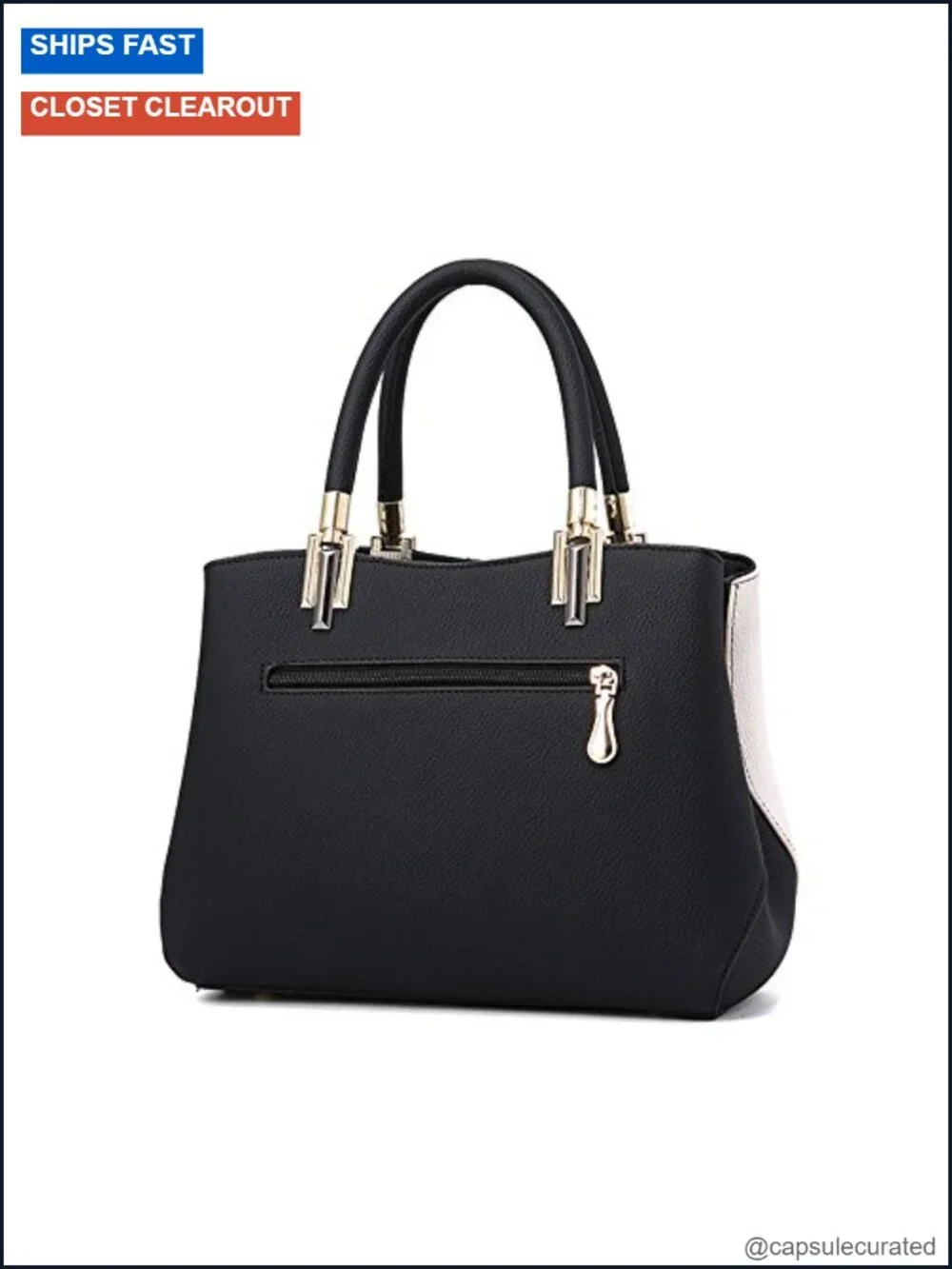 Women's Leather Satchel Tote Handbag with Top Handle and Adjustable Strap - PU